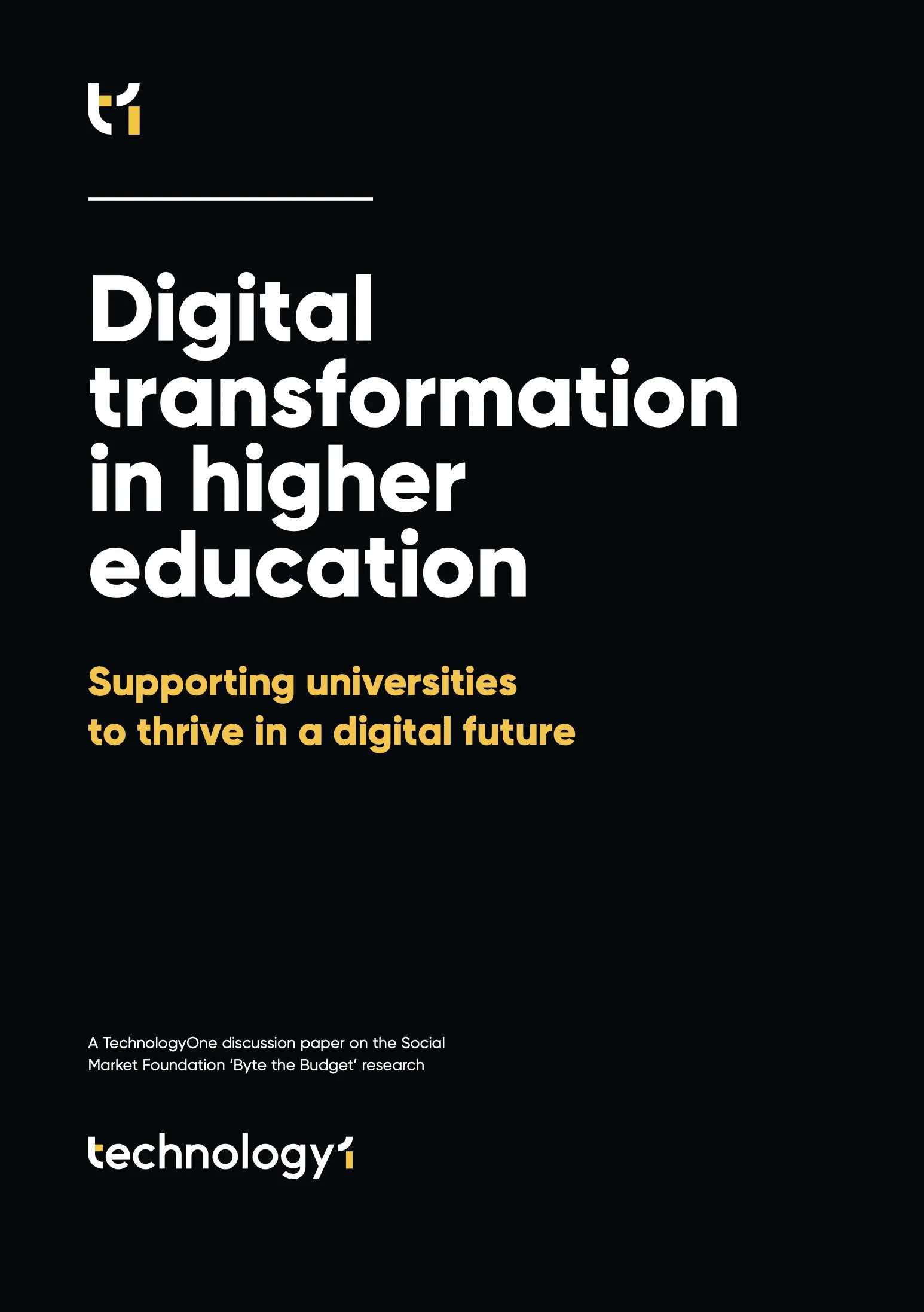 SMF TechnologyOne  - Digital Transformation in Higher Education report 